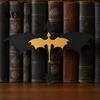 Fantasy Bookshelf Decor Double Dragon Bookends, Vintage Flying Decor, Stable Gothic Accessories Sculpture Book Stopper for Shelves, Gifts Lovers Home