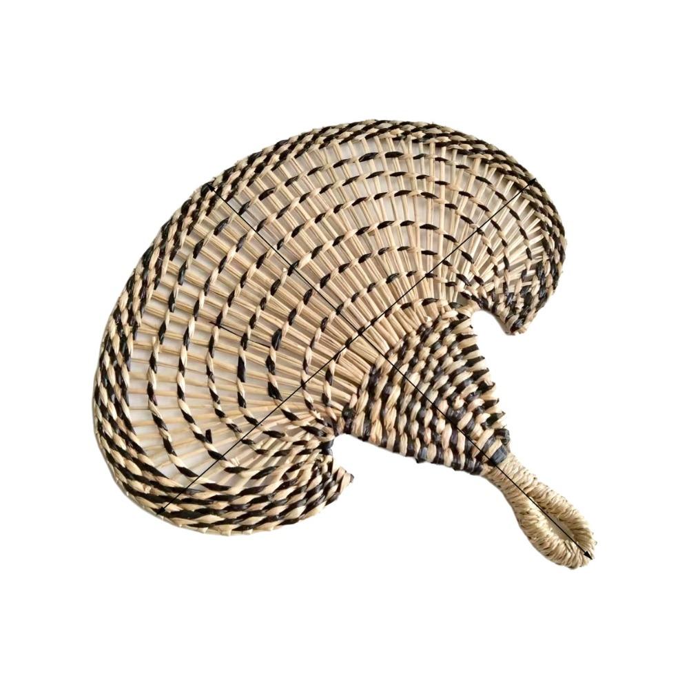 Vintage Decorative Handmade Fan Bohemian Cattail Fan Gift Summer Cooling Fan  Outdoor