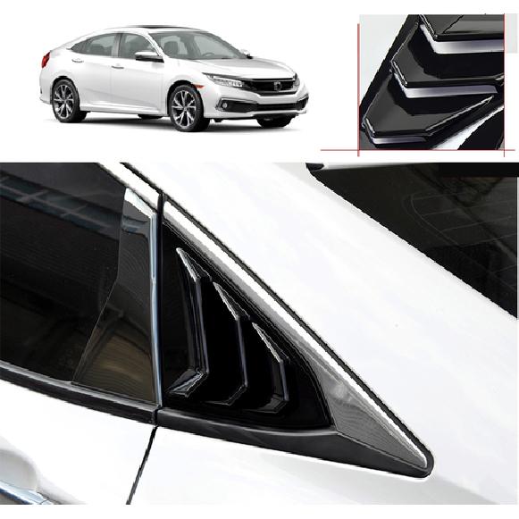 New Piano black Style Window Louvers For Honda Civic Sedan 10th Gen 2016-2020