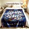 Dog Theme Soft Blanket Personalized Custom Name Text Print Warm Blanket Home Sofa Bedroom Decor