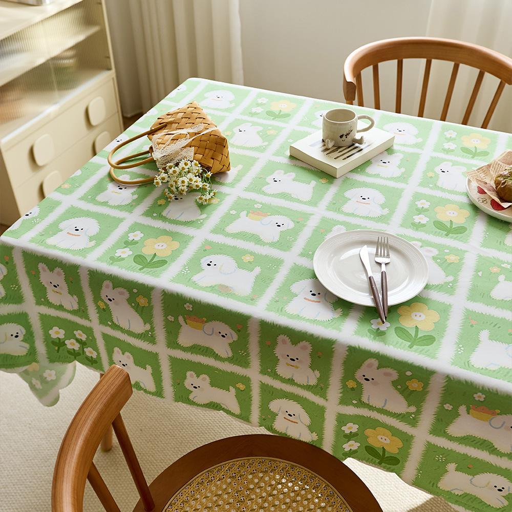 Dining Table Cloth Waterproof And Anti-Scalding Rectangular Light Luxury High-End Flannel Coffee Table Mat Table Mat