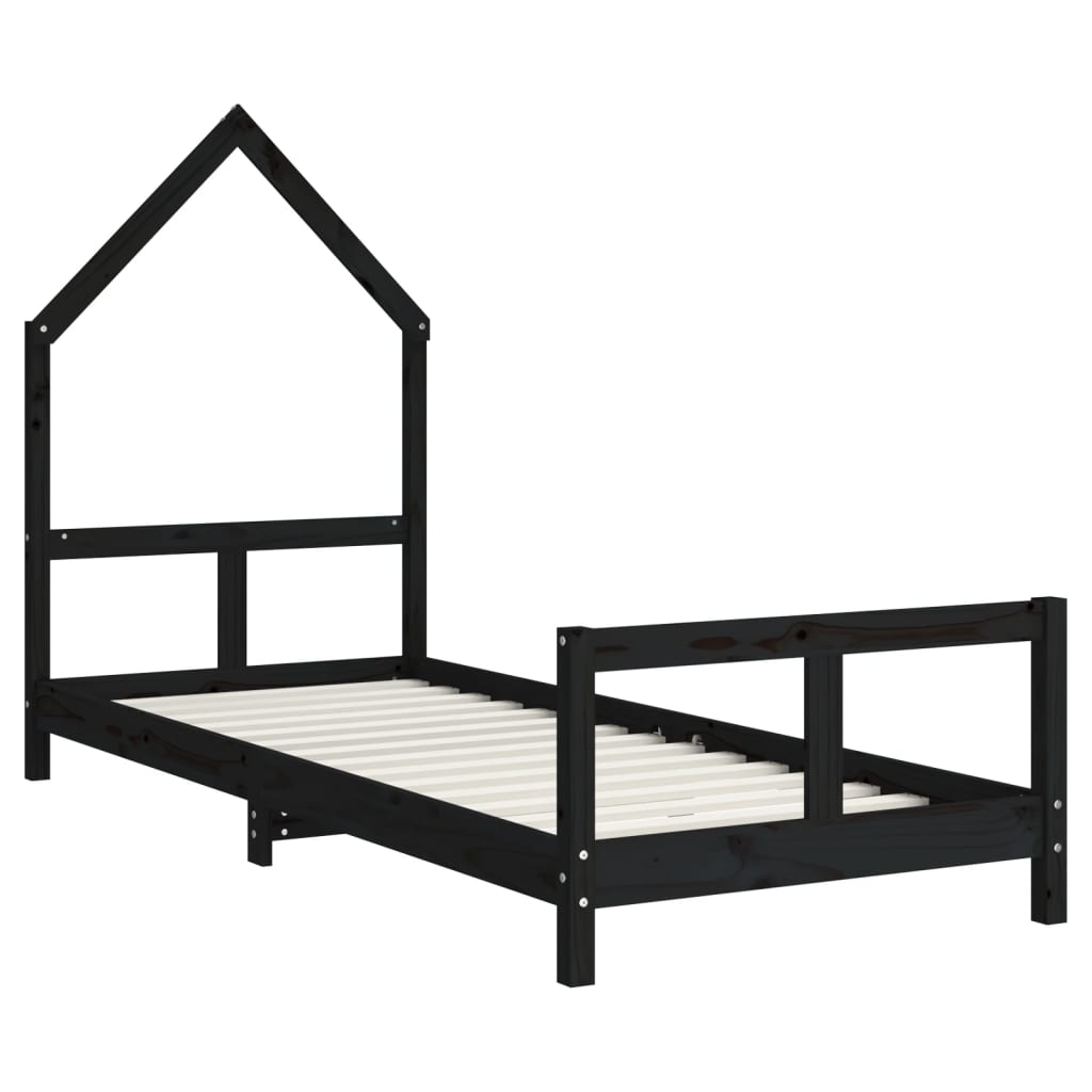 Children s Bed Black 80x200 cm Solid Pine Wood