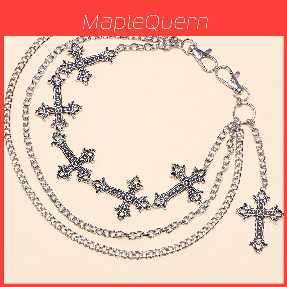 Metal Cross Belt Chain Hip Hop Accessory For Men Women With Lobster Clasp