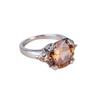 Trendy Champagne Morganite Ring for Women European Style Engagement Jewelry Gift