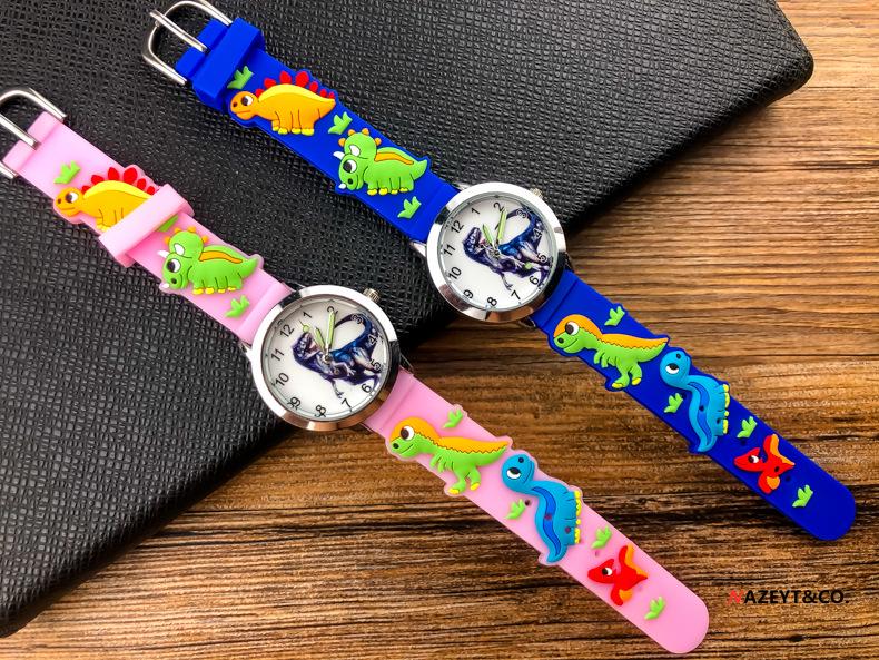 Children's 3D Dinosaur Silicone Watch - Cute Cartoon Animal Gift for Students
