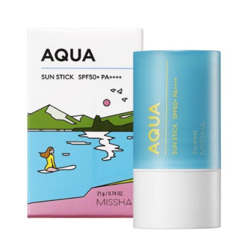 MISSHA All Around Safe Block Aqua Sun Stick Waterproof SPF50+ PA++++ 21g – Waterproof UV Protection Sunscreen Stick