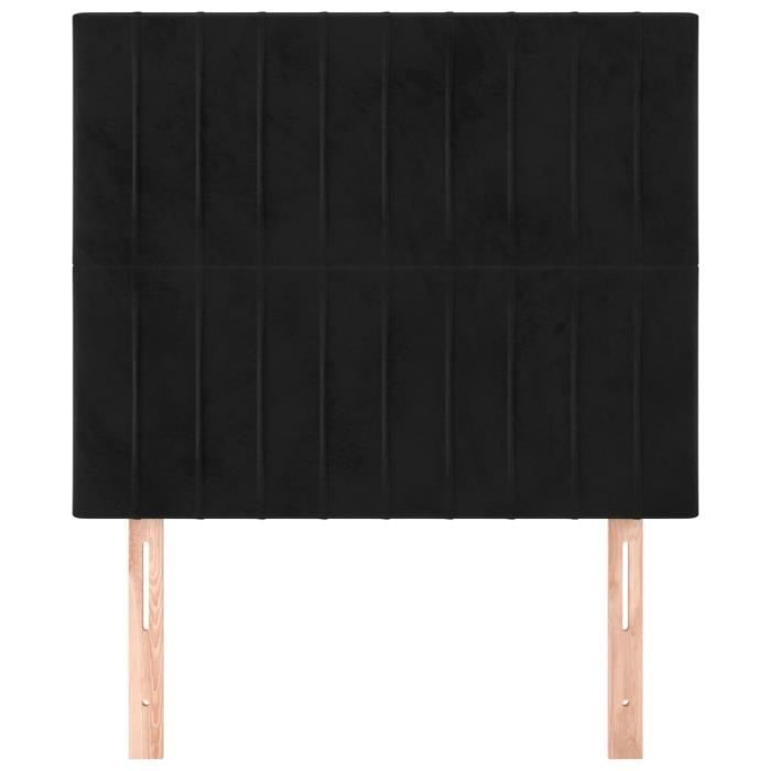 VidaXL Headboards 2 Pcs Black 100x5x78-88 Cm Velvet3116614