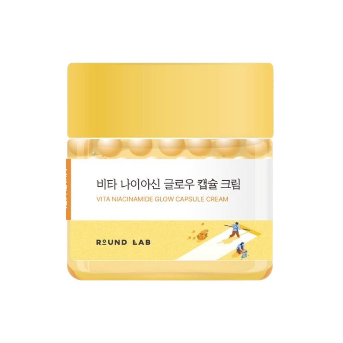 

ROUND LAB Vita Niacin Glow Capsule Cream 50ml - Brightening Face Moisturizer with Vitamin Capsules for Instant Radiance and Dark Spot Care