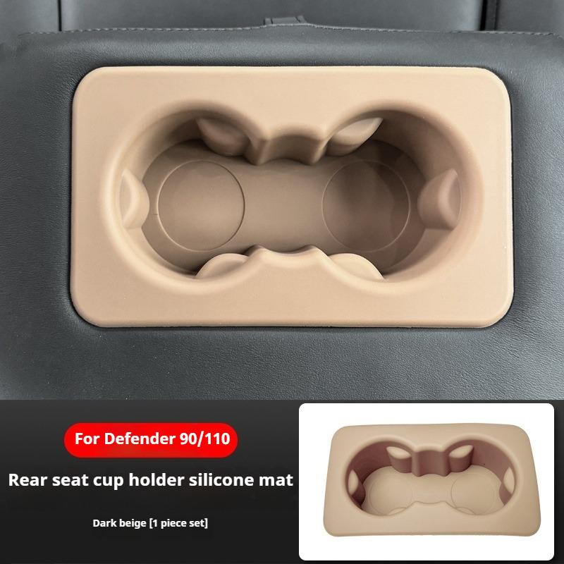 For Land Rover Defender 90 110 2025 Car Central Console Silicone Wireless Charging Pad Water Cup Holder Rear Armrest Cup Coaster