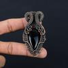 Black Onyx Gemstone Pure Copper Wire Wrapped Handmade Pendant Jewelry For Christmas Gift