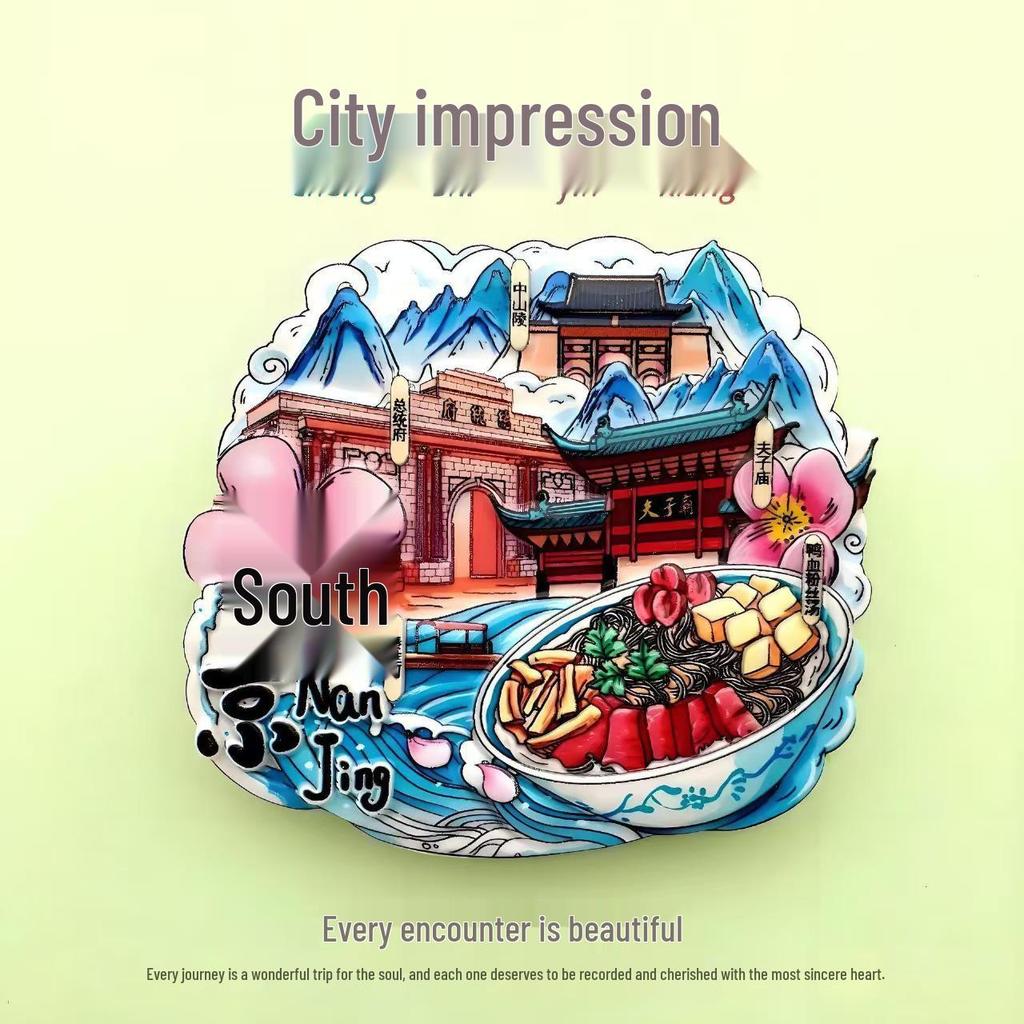 National City Landmark Acrylic Fridge Magnet - Scenic Souvenir