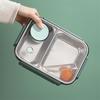 Boîte à lunch, Boîte à lunch portable en acier inoxydable, Avec vaisselle et compartiments séparés