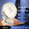 Rechargeable & Plug-in Desktop Clip Fan with Night Light - Silent High Wind Power for Office & Dormitory Use