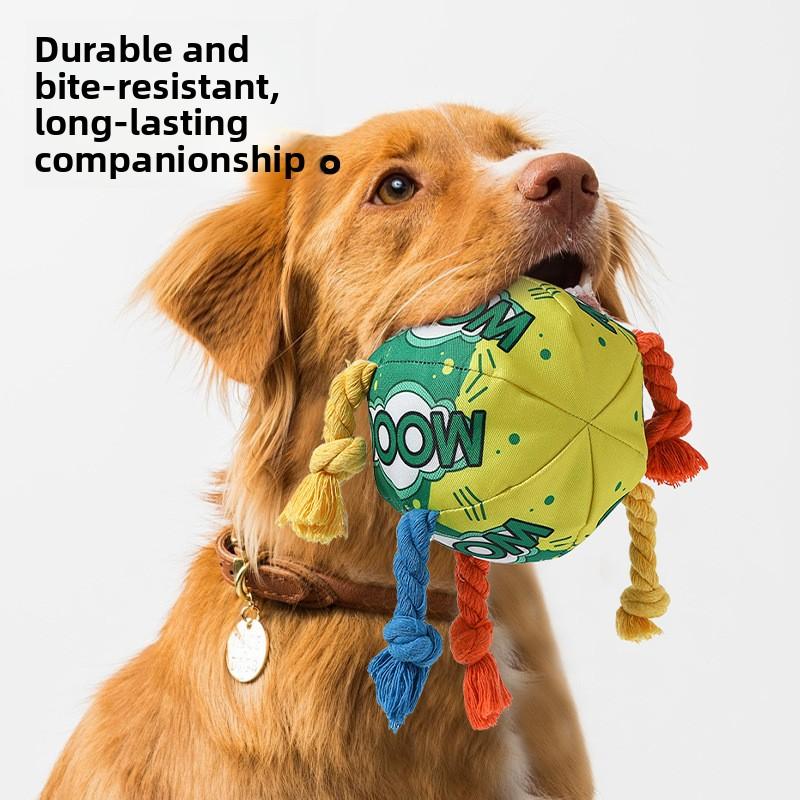 Pet Dog Toy Rainbow Rope Knot Cotton Rope Toy Dog Chewing Toy Durable and Bite-resistant Sound-producing Toy Pet Supplies