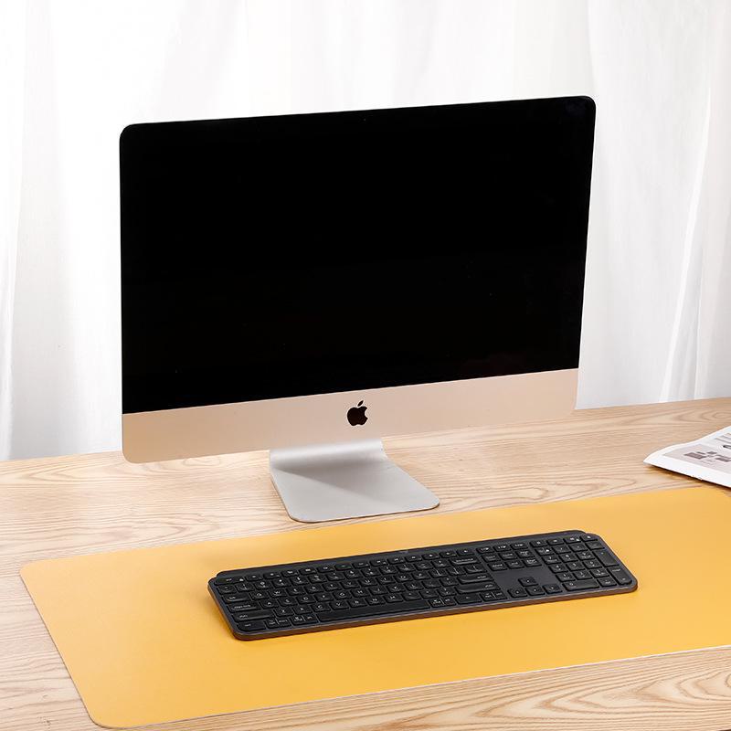 Dual-Sided Two-Tone Leather Desk Pad - Large Mouse, Keyboard & Notebook Mat