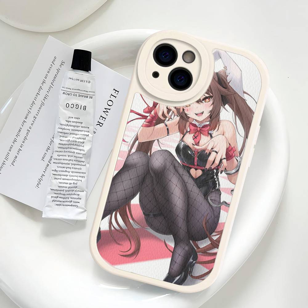 Hu Tao Genshin Impact PU Leather Phone Case For iPhone 16 15 14 13 12 11 Pro Max Plus Back Fundas