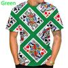 3D Print Playing Cards Pattern T-Shirts Personality Casual Round Neck Short Sleeves Hip Hop Men's T-shirts