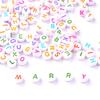 100pcs Multicolor Letter Alphabet Beads 4*7mm Round Acrylic Beads DIY Jewelry Accessories