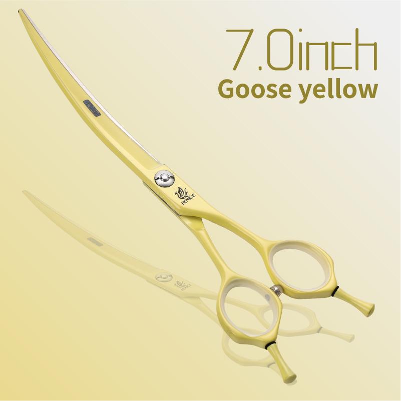 Fenice Professional JP440C Colorful 6.25&7.0 Inch Curved Grooming Scissors Pet Trimming Scissors for Dogs Cats