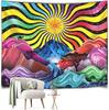 Psychedelic Tapestry Sun Mountain River Wall Painting Room Decoration Cloth Living Room Background Cloth Hippie Hanging Cloth