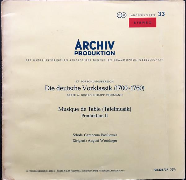 

LP Record GEORG PHILIPP TELEMANN SCHOLA CAN Musique De Table TafelmusikBanque 19833637 ARCHIV PRODUKTI 1965 Germany Classical Used