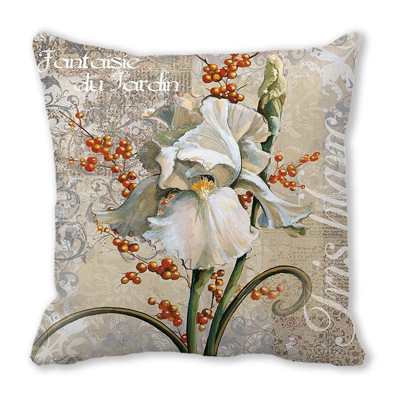 Green plants and flowers pattern series Digital printing short plush pillow covers for car sofa office cushion cover home goods