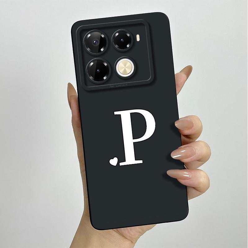 for Infinix Note 40 4G X6853 / Note 40 Pro 4G 5G X6850 X6851 / Pro Plus X6851B Phone Case Cute Letters Silicone Shockproof Cover