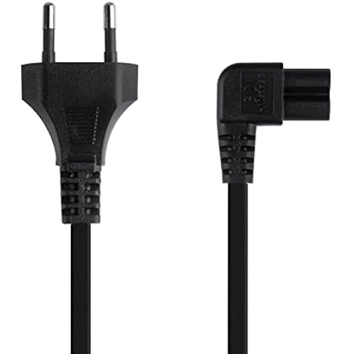 Câble d'alimentation coudé CEE7/16/M-C7/H - NANO CABLE - 3 m - Noir