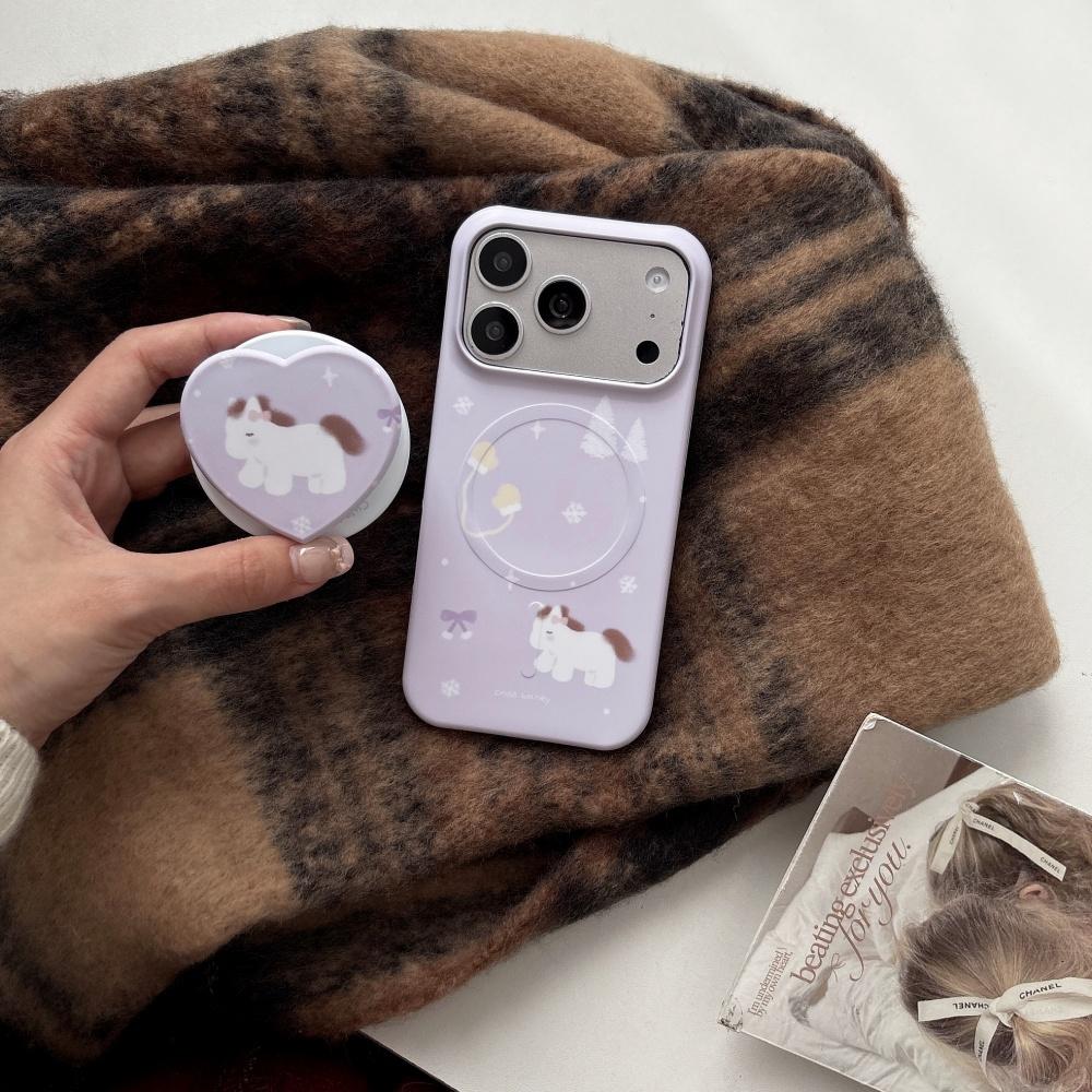 Rubber Fruit Ins Gentle Girl Graffiti Gloves Pony Magnetic Case for iPhone17pro Mobile Phone Case Apple 16promax Matte Film Case 15 Anti-drop