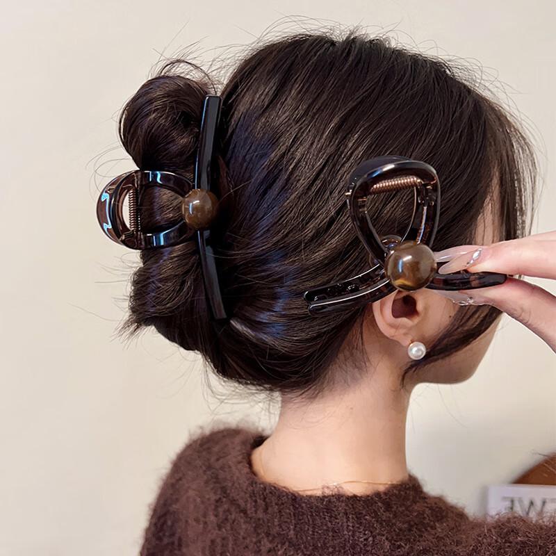 Elegant Pearl Cross Hair Claw Clip 1 Piece