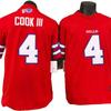 Buffalo Bills 4 Cook III Red NFL Football Jersey Mens Embroidered Team Uniform