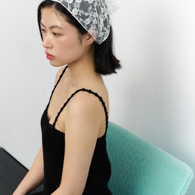 geegee flower lace hair bandana - ivory