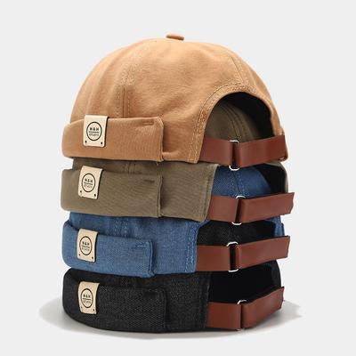 Stylish Solid Color Beanie Cap - Lightweight, Knitted, Buckle Closure, Rolled Cuff, Inelastic, Vintage Harbour Hat for Men and Women