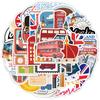 50 London Series Graffiti Stickers Creative Stationery Stickers Water Cup Suitcase Waterproof Decorative Stickers
