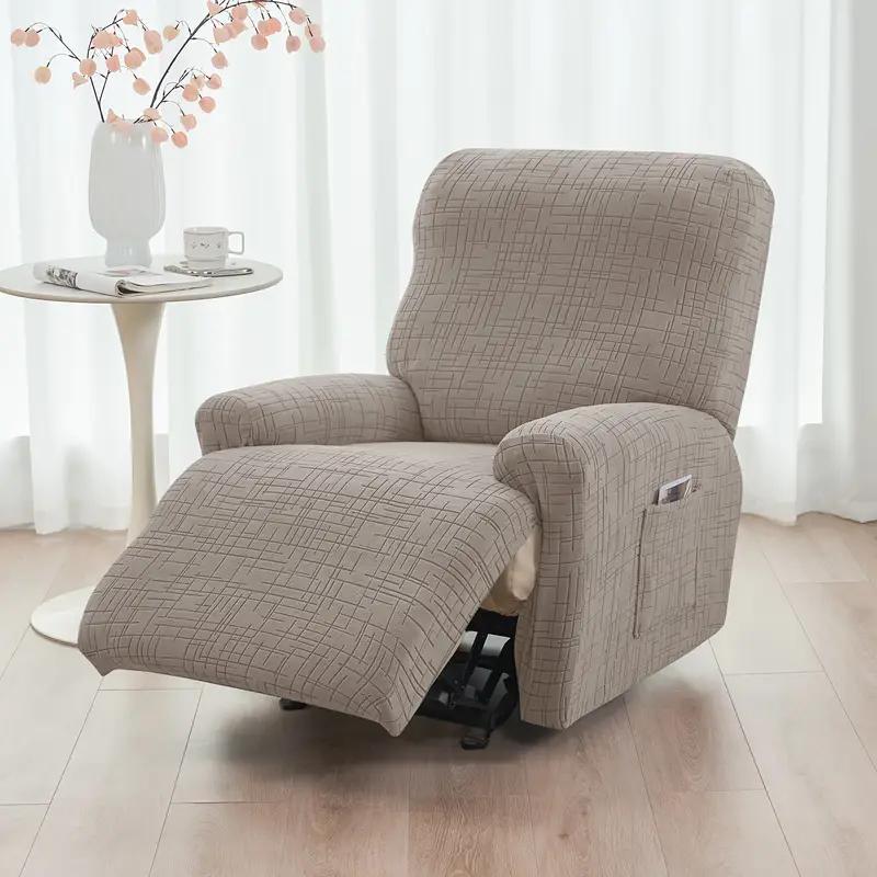 4Pcs/Set Split Recliner Sofa Cover Jacquard 1Seater Relax Armchair Slipcover Stretch Single Sofa Cover Living Room Funda Sofa