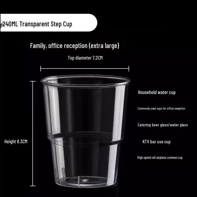 Disposable Heavy-Duty Clear Plastic Cups (50 Pack)