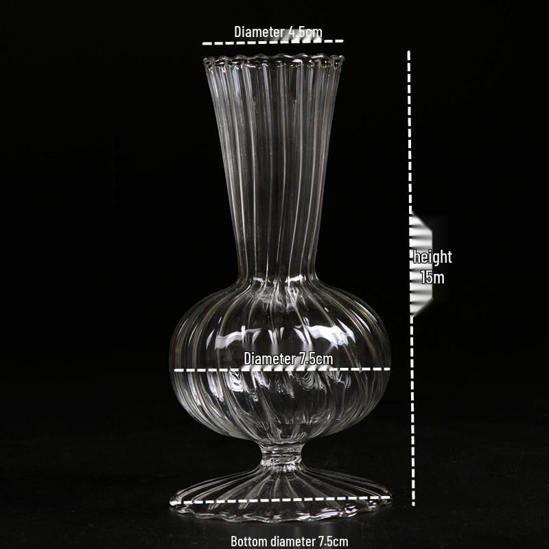 Spherical Spanish Bubble Glass Flower Vase - Transparent, Simple, Decorative Ornament for Home