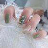 Medium and Long Short Ballet Fresh Green Natural Spring and Summer New Fake Nail Love Nail Piece Wear Nail