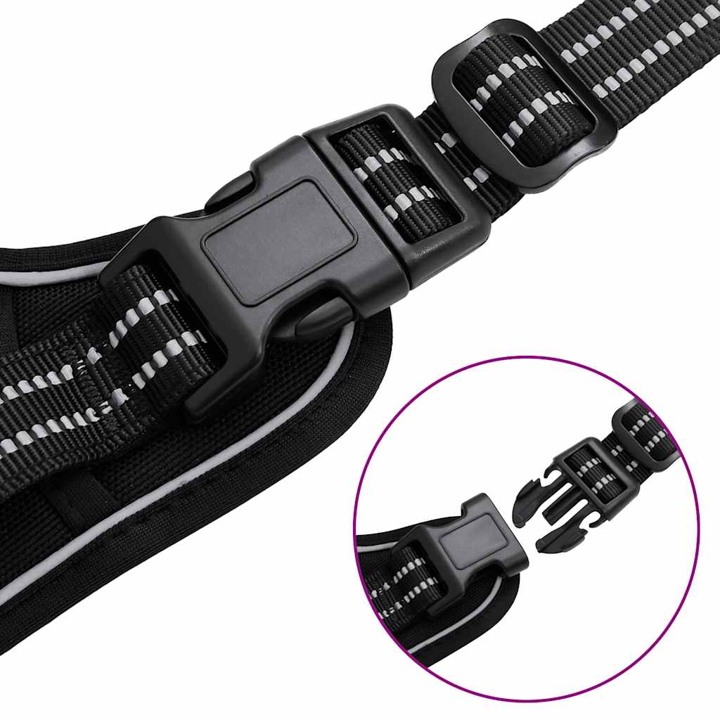 Reflective Adjustable Dog Harness Black XL