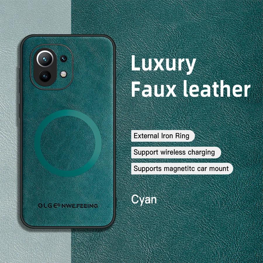 

Для Xiaomi 11 11 Pro Чехол из ПУ кожи с магнитным кольцом, мягкий край, противоударный, против отпечатков пальцев For Xiaomi 11