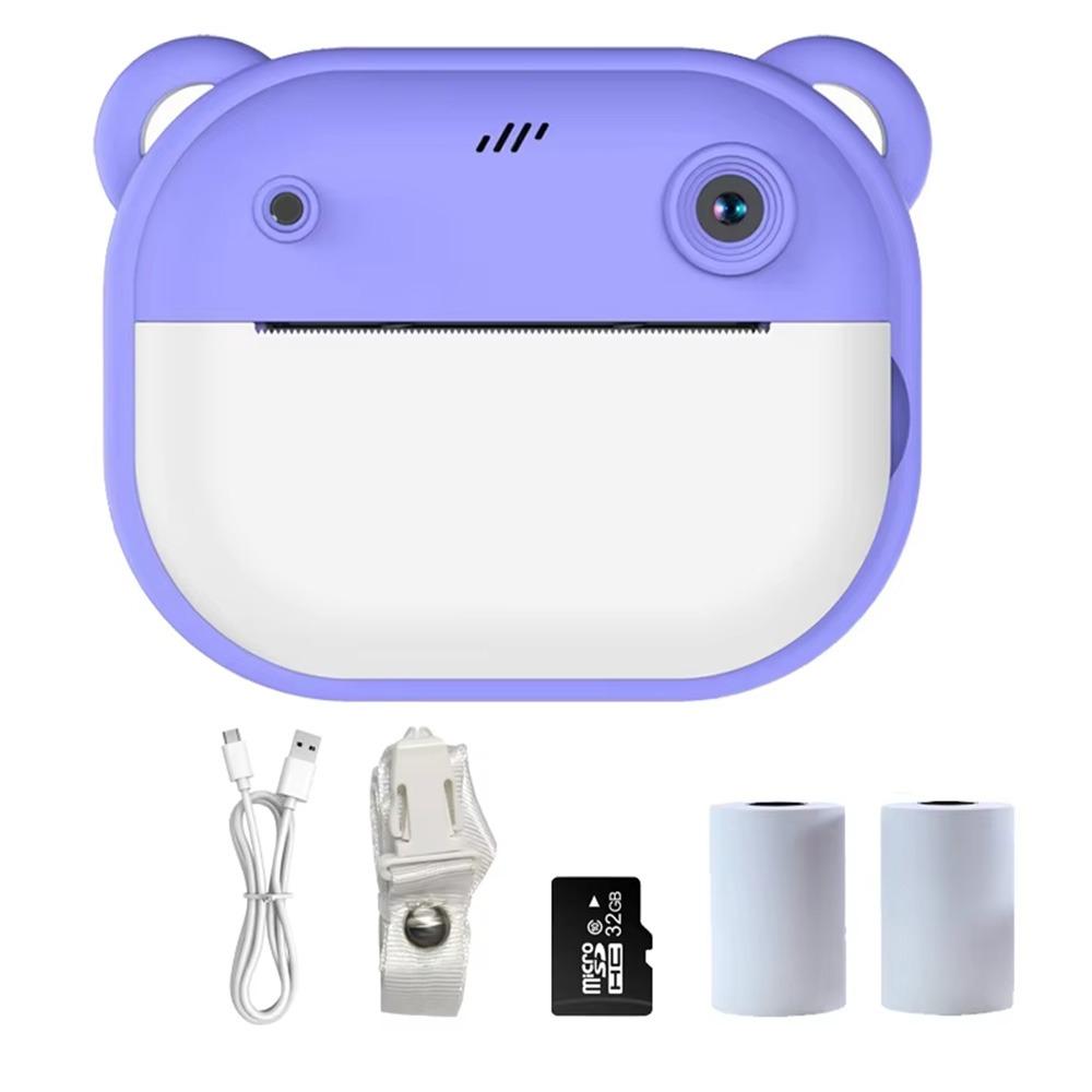 2.0Inch HD Screen Children Digital Camera with Print Paper Mini Instant Print Toys  Birthday Gift