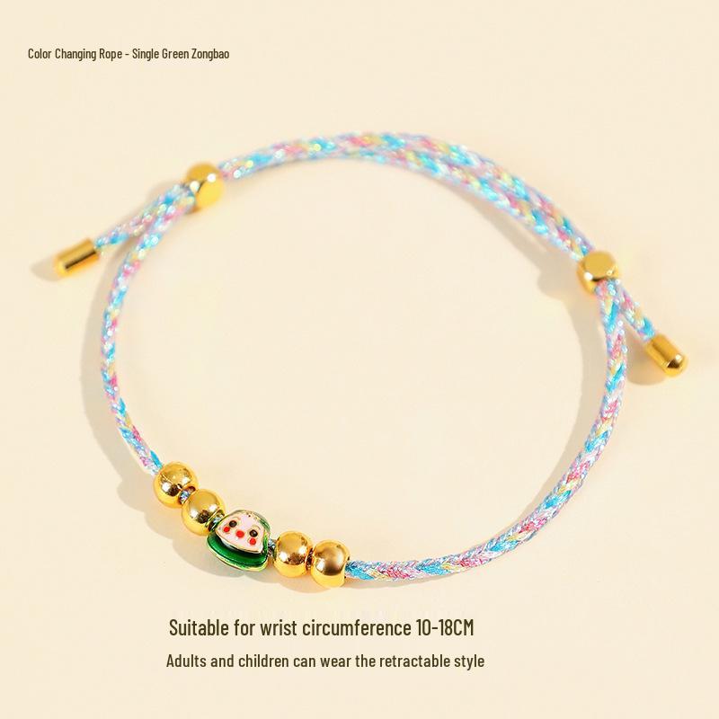 

Пятицветный шелковый браслет на Фестиваль лодок-драконов: Маленький амулет Цзунцзы для мира и радости - Идеальный подарок для детей и взрослых