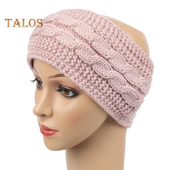 Bandeau d'hiver pour femme, doublé polaire, cache-oreilles, tricot torsadé, épais et chaud, bandeau au crochet, couleur unie