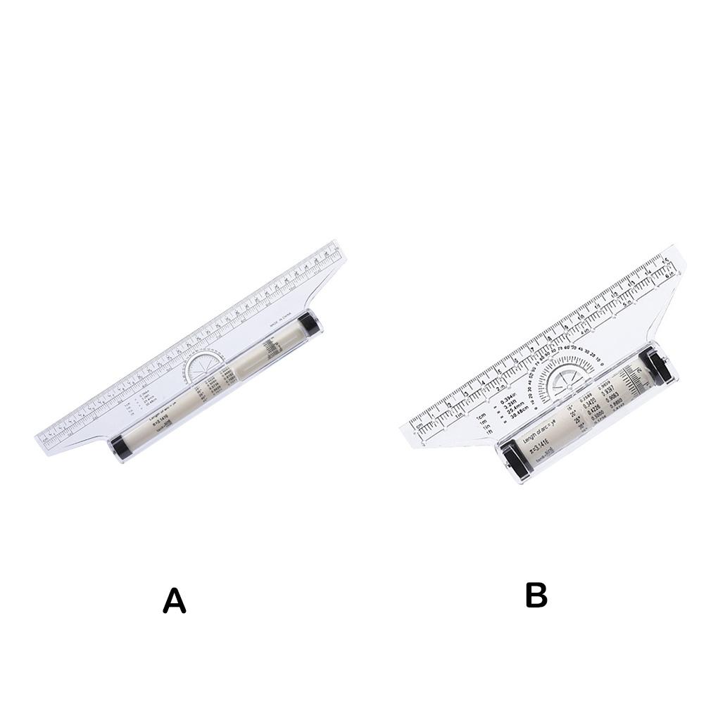 Rolling Parallel Ruler Universal Multifunctional Lightweight Drawing Measuring Transparent Rotatable Protractor