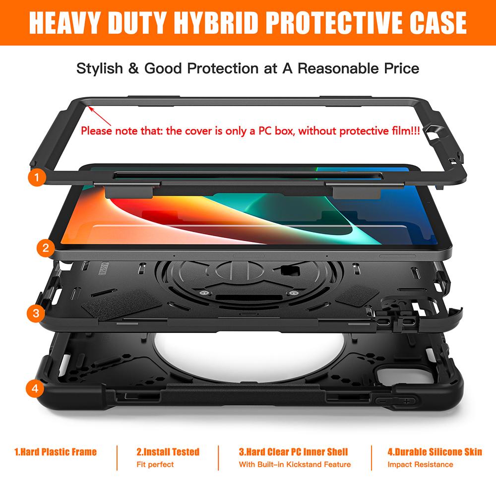 Case for Samsung Tab S7FE S7Plus 12.4' S8Plus S9Plus Swivel Bracket Handle with Shoulder Strap Case for Tab S9 S7 S8 11' Funda
