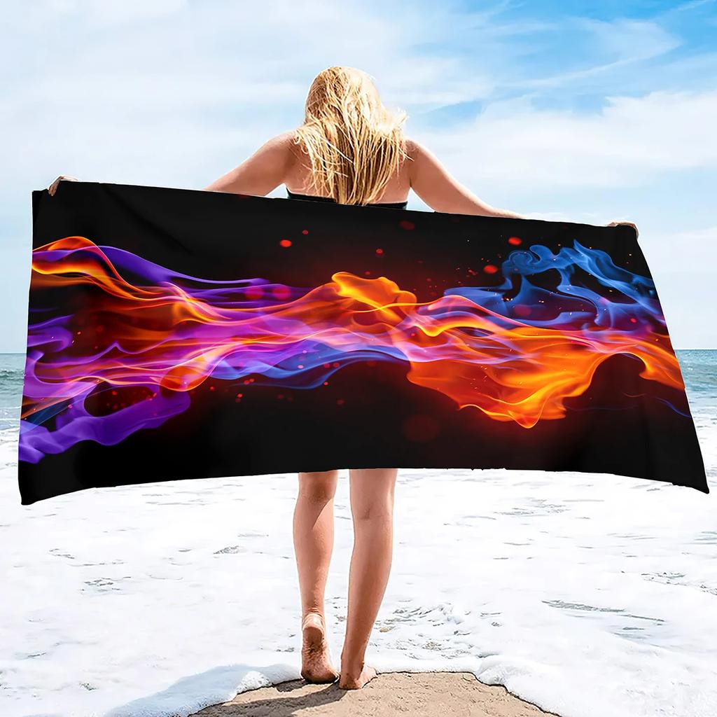 Ice and Fire Microfiber Beach Towels Oversized Quick Dry Bath Towel Oversized Terry Beach Towel Soft Extra Large Pool Swim Towel