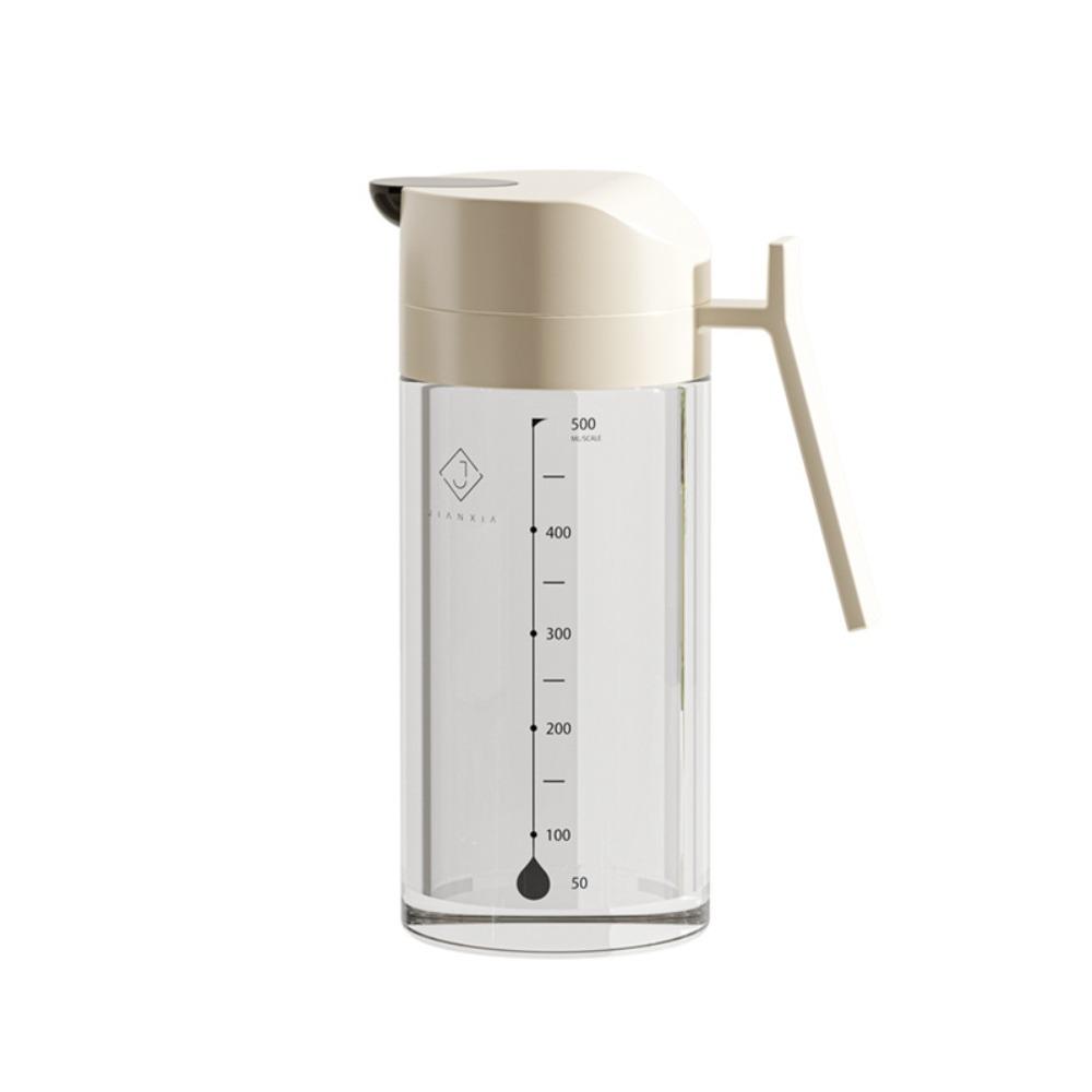 

Automatic Cap Liquid Seasoning Bottle Large Capacity Glass Oil Cruet Container Picnic бежевий