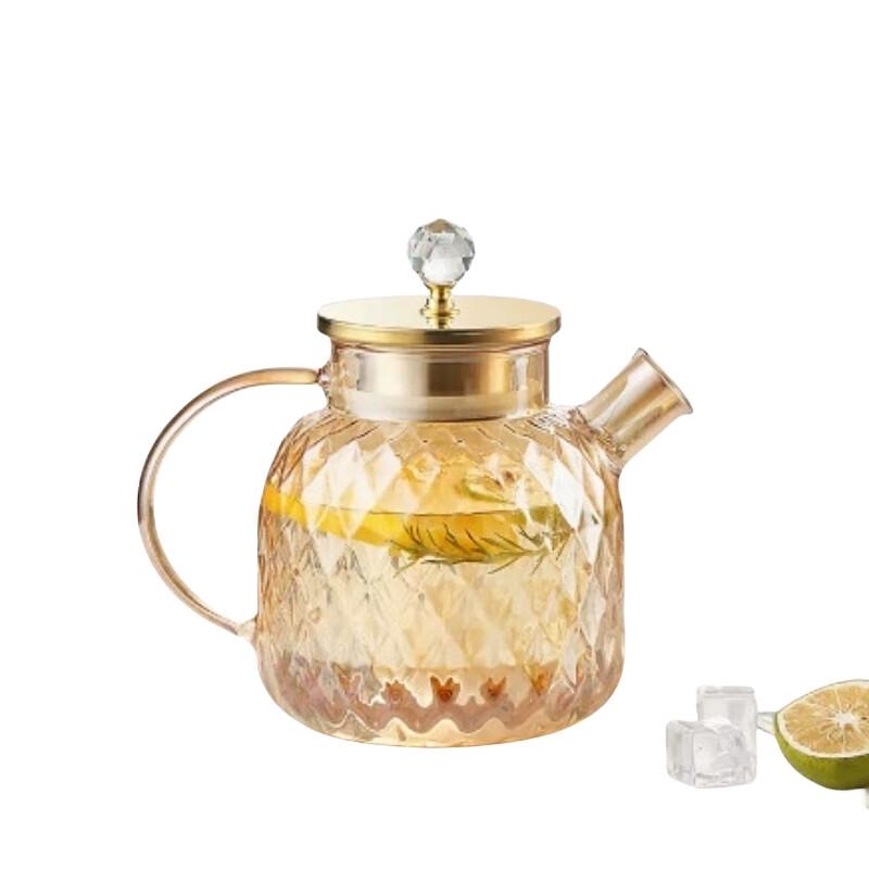 Amber Borosilicate Glass Water Pitcher
