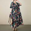 Summer Literary Plus Size Plus Flower Bohemian Skirt