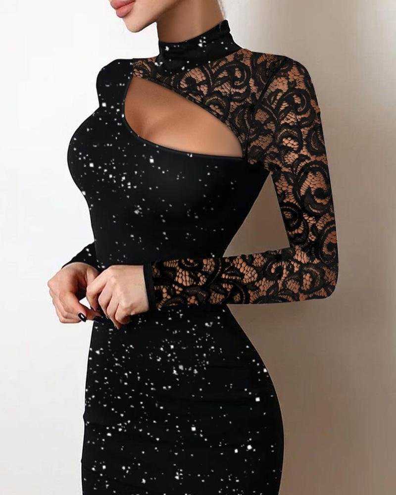 European & American Lace Glitter Bodycon Dress (2022)
